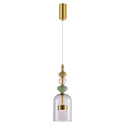 Lampa Wisząca ARTE 12W LED Mosiądz Szklany Klosz 13cm