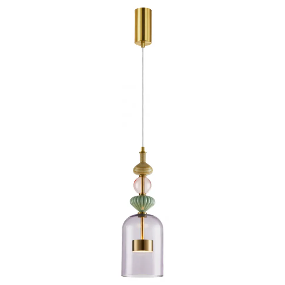 Lampa Wisząca ARTE 12W LED Mosiądz Szklany Klosz 13cm