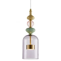 Lampa Wisząca ARTE 12W LED Mosiądz Szklany Klosz 13cm