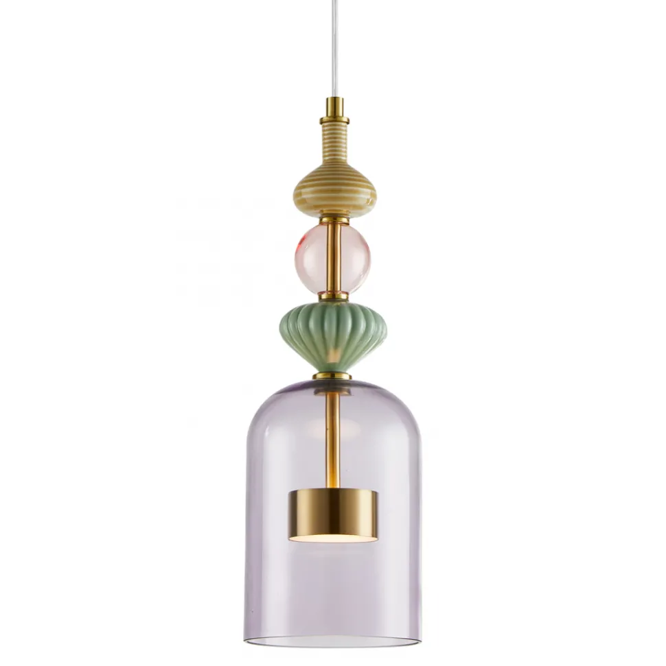 Lampa Wisząca ARTE 12W LED Mosiądz Szklany Klosz 13cm
