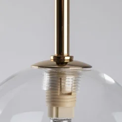 Lampa wisząca AURORA czarna klosz transparentny 26xG9