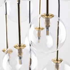 Lampa wisząca AURORA czarna klosz transparentny 26xG9