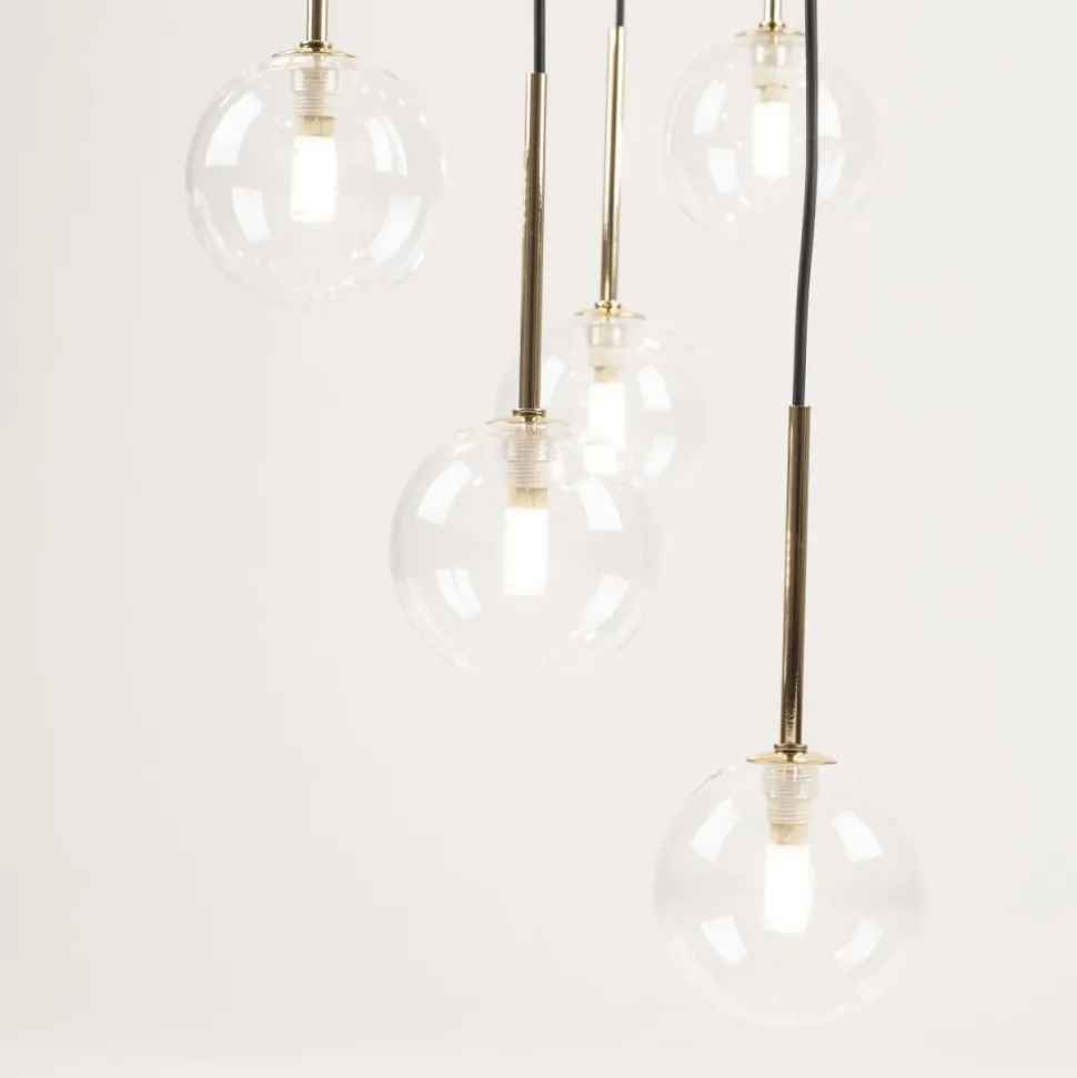 Lampa wisząca AURORA czarna klosz transparentny 26xG9