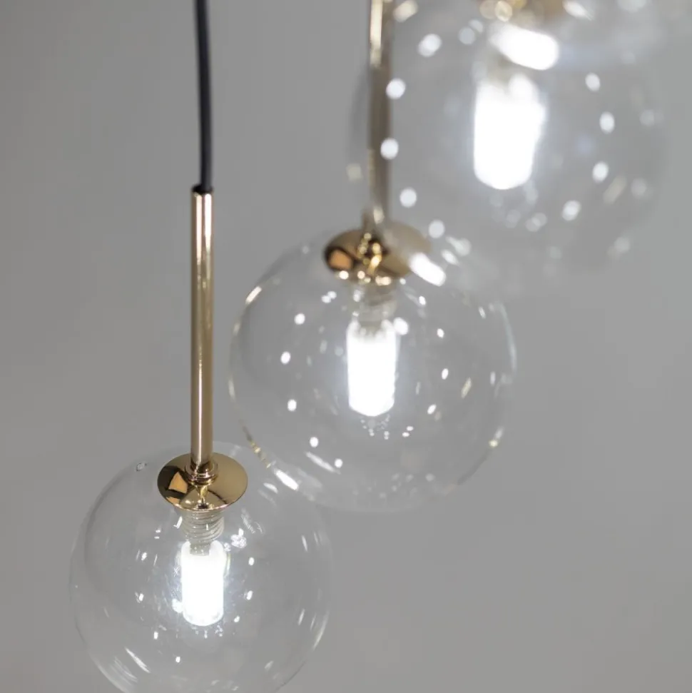 Lampa wisząca AURORA czarna klosz transparentny 26xG9