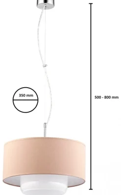 Lampa Wisząca AVEO Brązowy Bialy Abażur Szklany Klosz 1xE27 35 cm