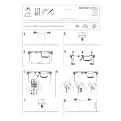 Lampa Wisząca BAR Czarny 21W LED 3000K 120cm