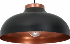 Lampa Wisząca BASCA Czarny Miedziany Metalowy Klosz 1xE27 40 cm