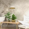 Lampa Wisząca BETA Biały Złoty Metalowy Klosz 1xE27 35cm