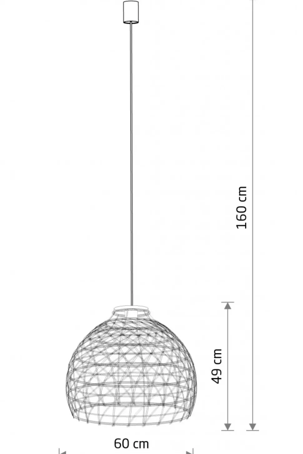 Lampa Wisząca BOHO Biały Brązowy Abażur 1xE27 60cm