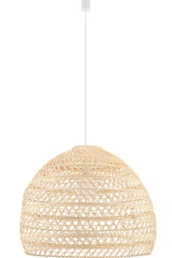 Lampa Wisząca BOHO Biały Brązowy Abażur 1xE27 60cm