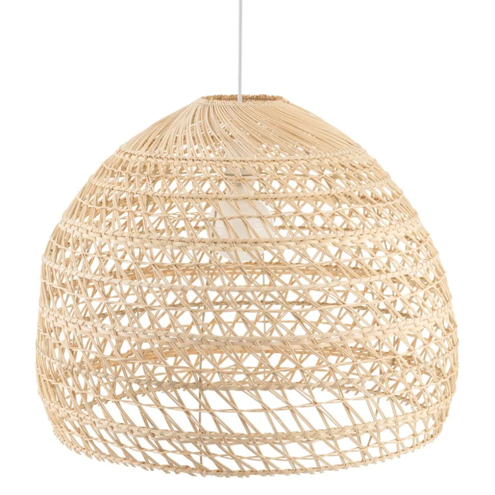 Lampa Wisząca BOHO Biały Brązowy Abażur 1xE27 60cm