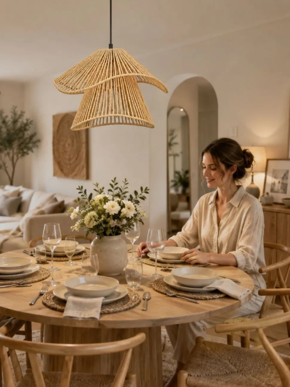 Lampa wisząca BOHO podwójna 40 cm