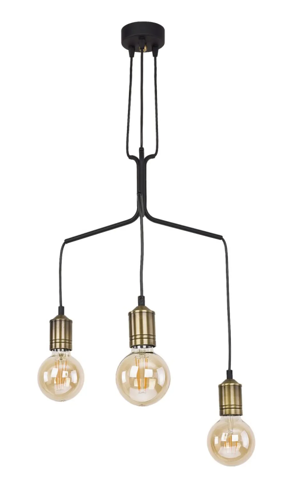Lampa Wisząca BORNEO Czarny Patyna 3xE27