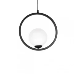 Lampa Wisząca BOSTON Czarny Szklany Klosz 1xE14 14cm