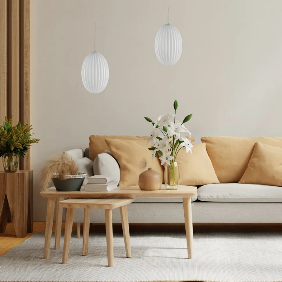 Lampa Wisząca BRAGA Biały Szklany Klosz 1xE27 30cm