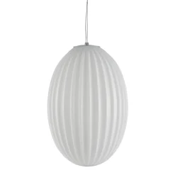 Lampa Wisząca BRAGA Biały Szklany Klosz 1xE27 30cm