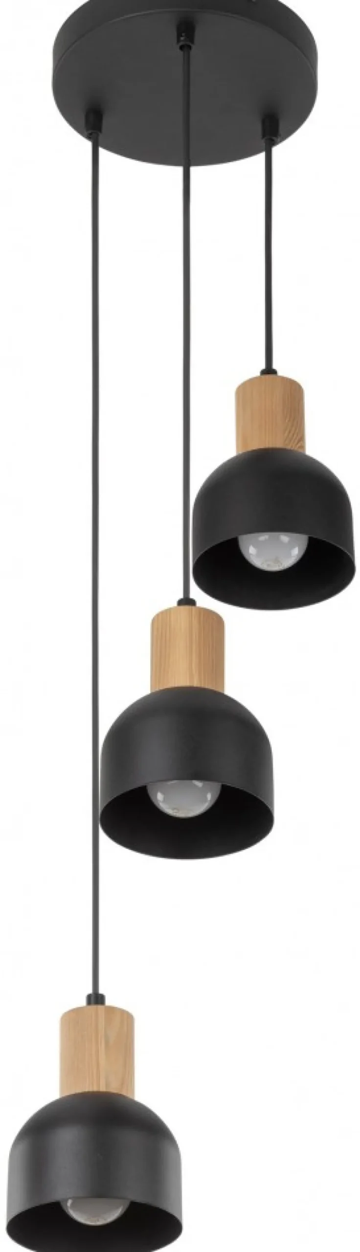 Lampa Wisząca CAIRO Czarny Metalowe Klosze 3xE27