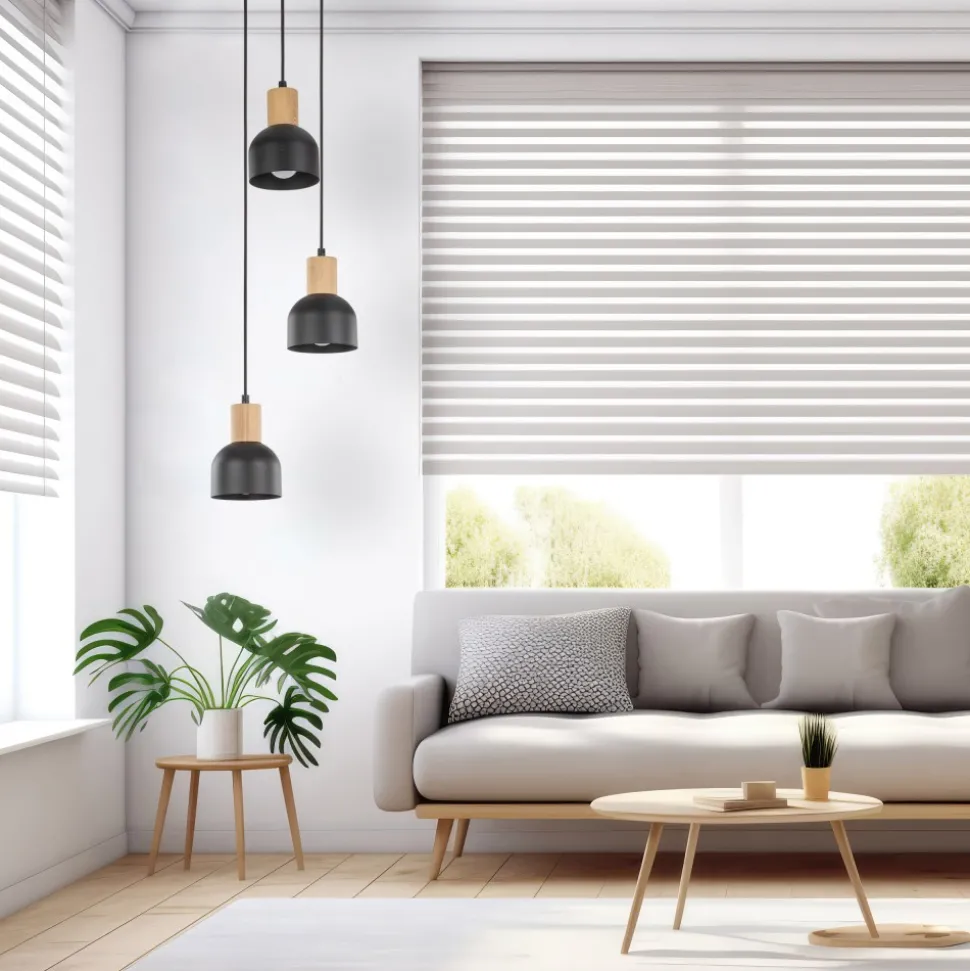 Lampa Wisząca CAIRO Czarny Metalowe Klosze 3xE27