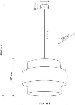 Lampa Wisząca CALISTO Biały Abażur 3xE27 50cm