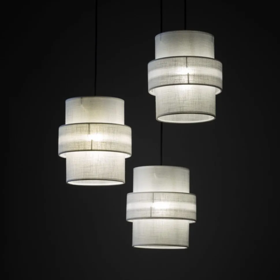 Lampa wisząca CALISTO czarna abażur biały 3xE27