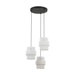Lampa wisząca CALISTO czarna abażur biały 3xE27