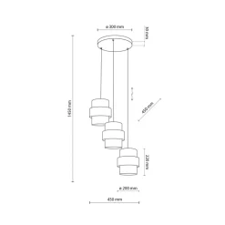 Lampa wisząca CALISTO czarna abażur biały 3xE27