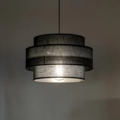 Lampa Wisząca CALISTO Czarny Abażur 1xE27 50cm
