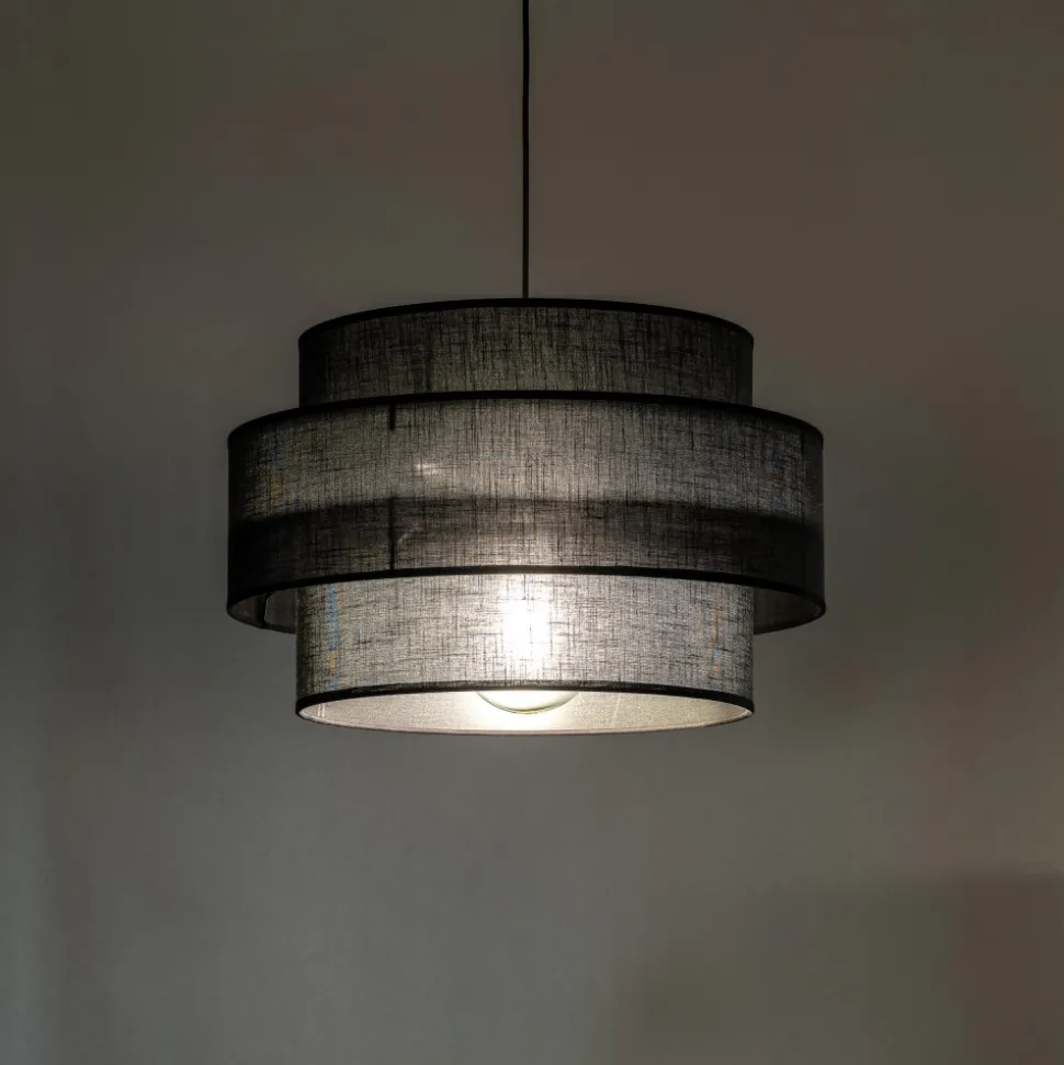 Lampa Wisząca CALISTO Czarny Abażur 1xE27 50cm