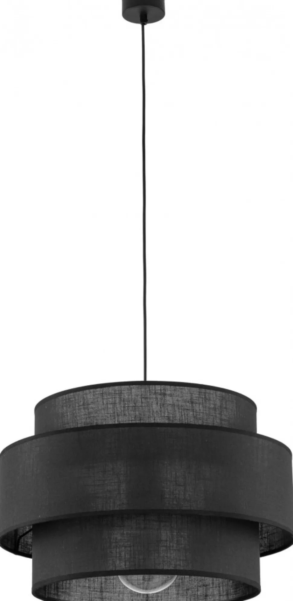 Lampa Wisząca CALISTO Czarny Abażur 1xE27 50cm