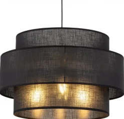 Lampa Wisząca CALISTO Czarny Abażur 3xE27 50cm