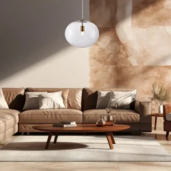 Lampa Wisząca CAMPANIA Złoty Transparentny Szklany Klosz 1xE27 40cm