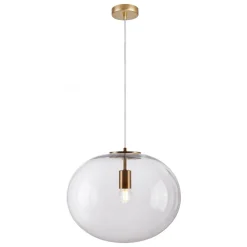 Lampa Wisząca CAMPANIA Złoty Transparentny Szklany Klosz 1xE27 40cm