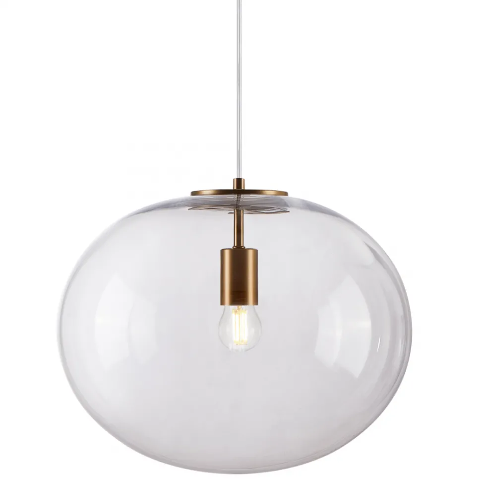 Lampa Wisząca CAMPANIA Złoty Transparentny Szklany Klosz 1xE27 40cm