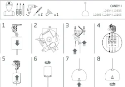 Lampa Wisząca CANDY Biały Metalowy Klosz 1xGU10 27,5cm
