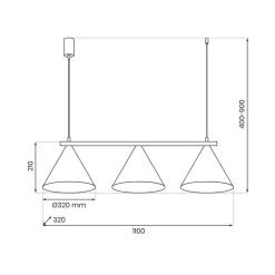 Lampa wisząca CAPITAL Czarna Metalowa 3xGX53