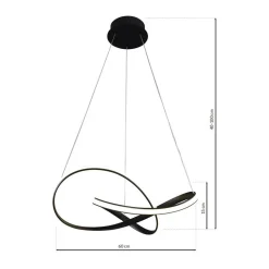 Lampa wisząca CAPPIO czarna 36W LED