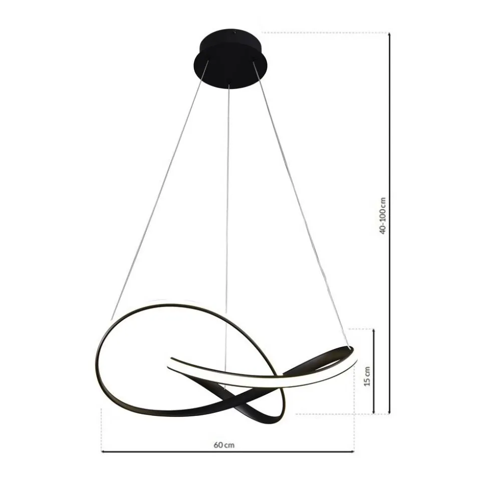 Lampa wisząca CAPPIO czarna 36W LED