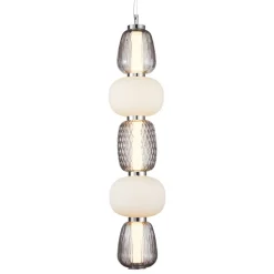 Lampa Wisząca CARO Srebrny Szklane Klosze 40W LED 17cm