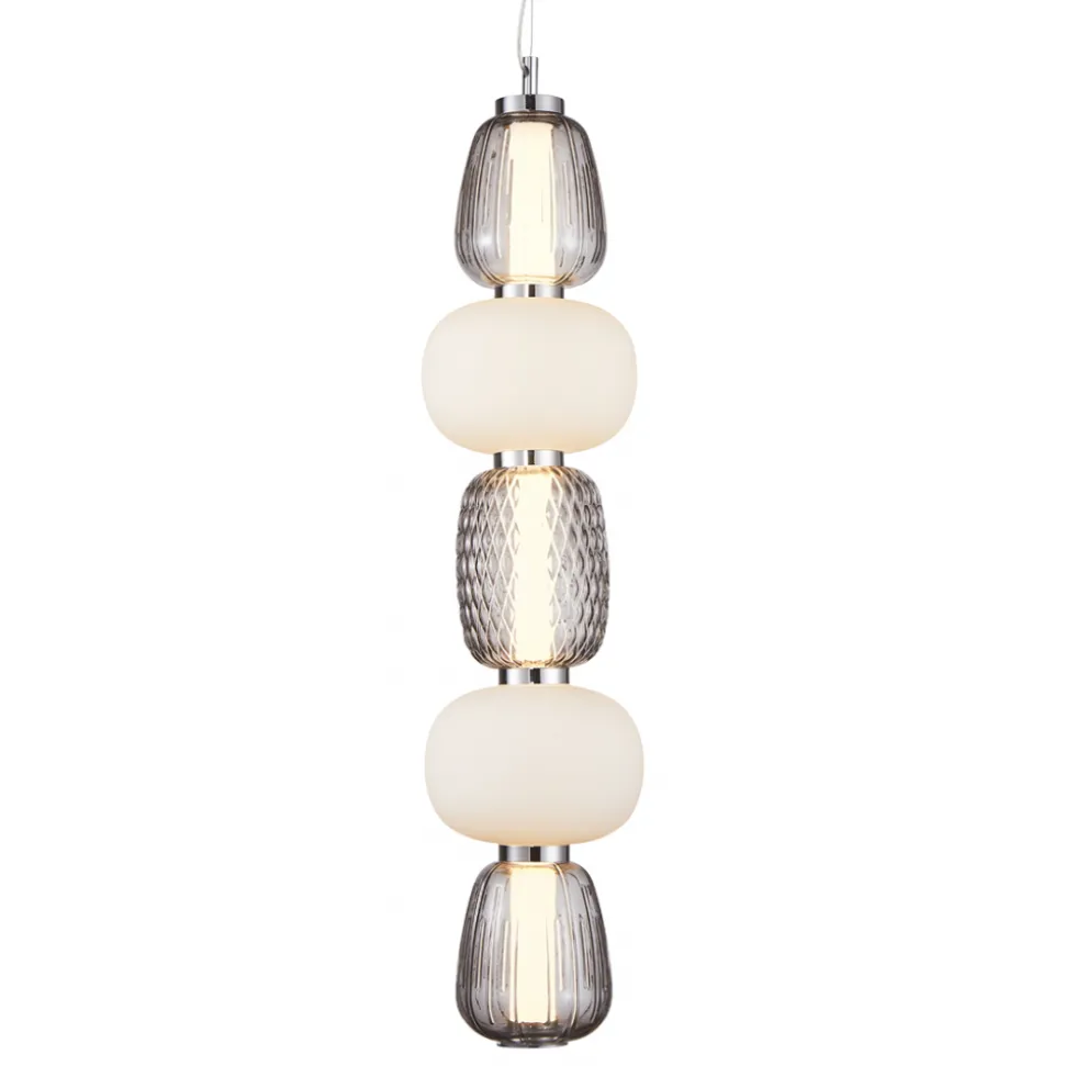 Lampa Wisząca CARO Srebrny Szklane Klosze 40W LED 17cm