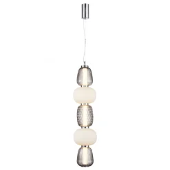 Lampa Wisząca CARO Srebrny Szklane Klosze 40W LED 17cm