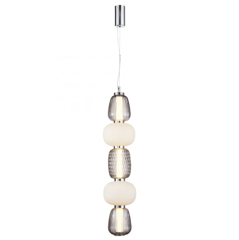 Lampa Wisząca CARO Srebrny Szklane Klosze 40W LED 17cm