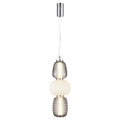 Lampa Wisząca CARO Srebrny Szklane Klosze 28W LED 17cm