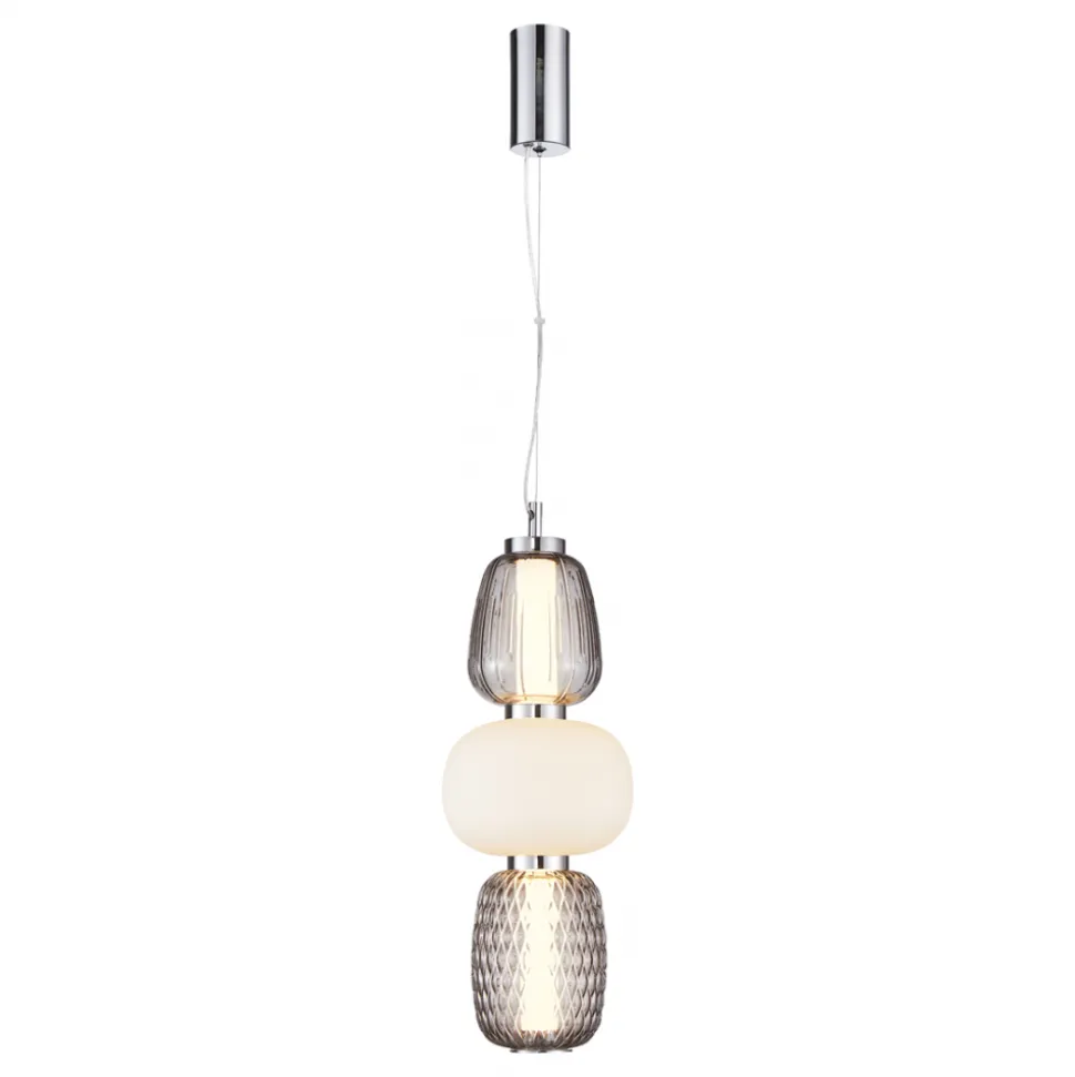 Lampa Wisząca CARO Srebrny Szklane Klosze 28W LED 17cm