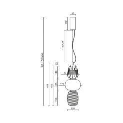 Lampa Wisząca CARO Srebrny Szklane Klosze 28W LED 17cm