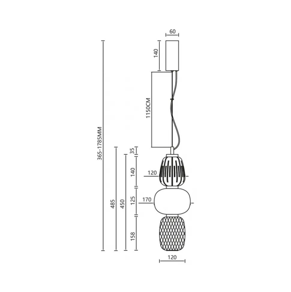 Lampa Wisząca CARO Srebrny Szklane Klosze 28W LED 17cm