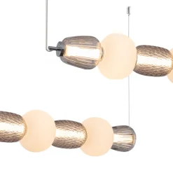 Lampa Wisząca CARO Srebrny Szklane Klosze 42W LED