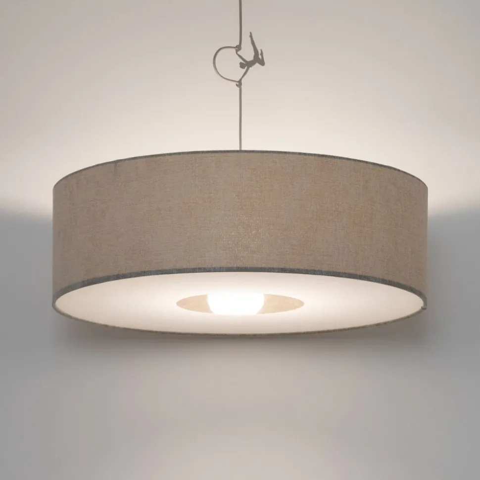 Lampa wisząca CEDRO L beżowa 1xE27