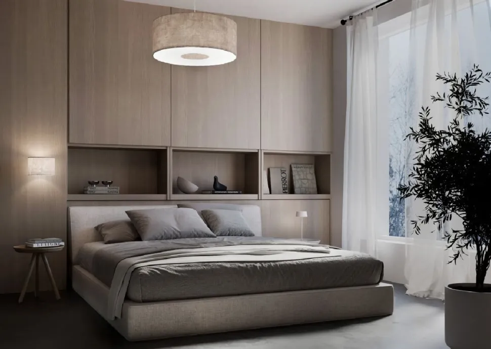 Lampa wisząca CEDRO L beżowa 1xE27