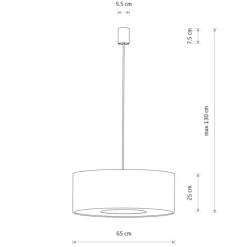 Lampa wisząca CEDRO L beżowa 1xE27