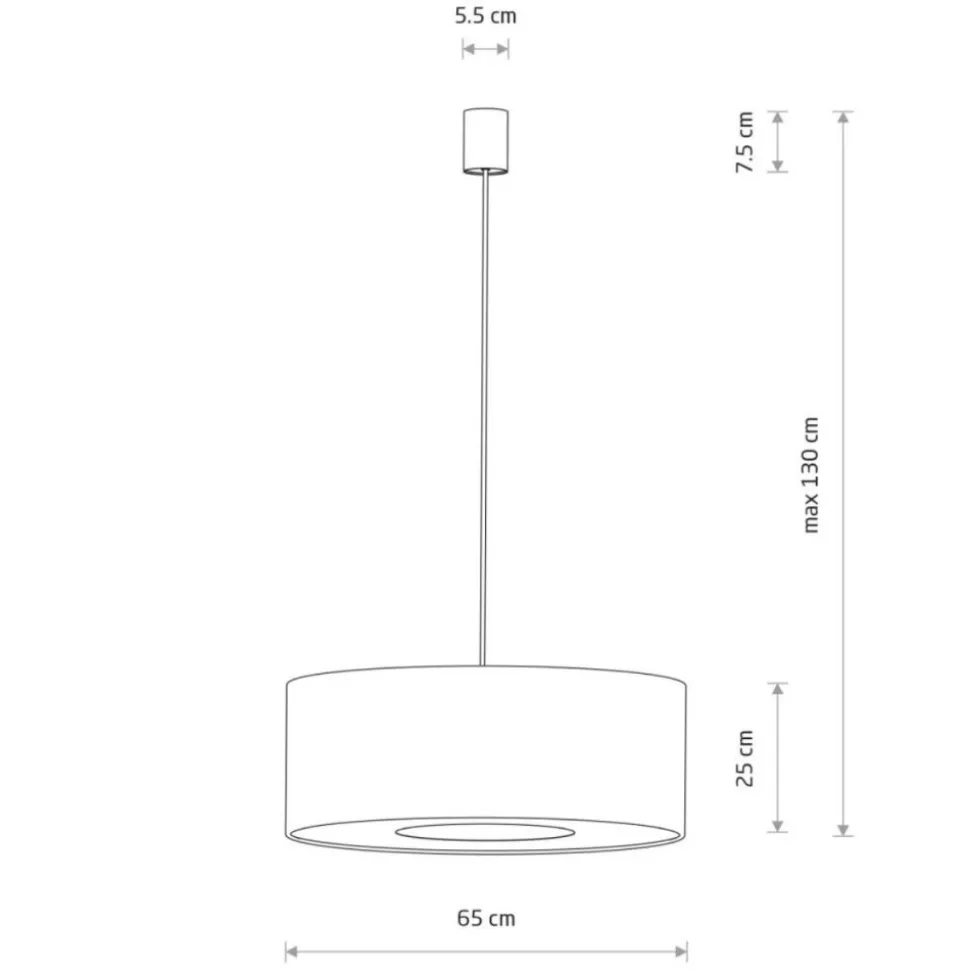 Lampa wisząca CEDRO L beżowa 1xE27